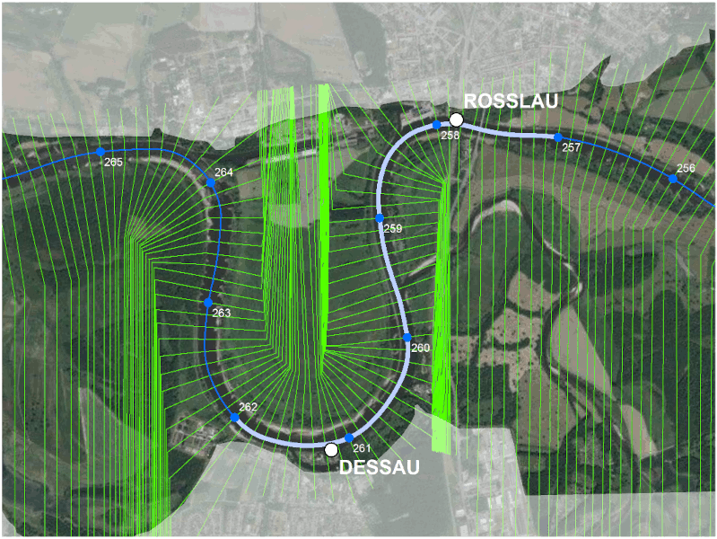 **Fig. 2**: Cross sections produced to gather input data for SOBEK models used in [FLYS](https://www.bafg.de/DE/08_Ref/M2/03_Fliessgewmod/01_FLYS/flys_node.html) at the River Elbe near Rosslau and Dessau.